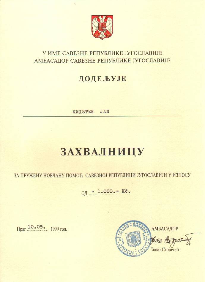 pomoc Jugosl�vii